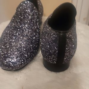 Donald Pliner Lyle Gunmetal Glitter flats